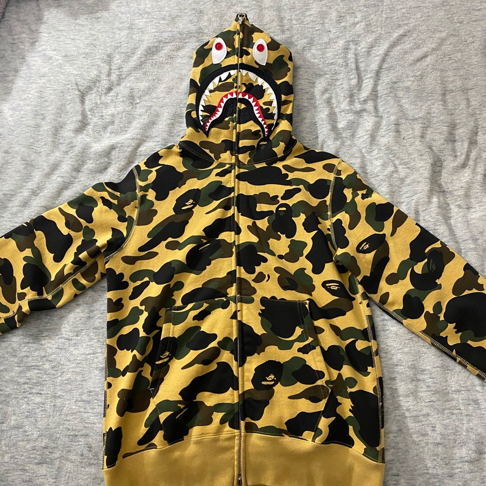 Bape yellow shark hoodie